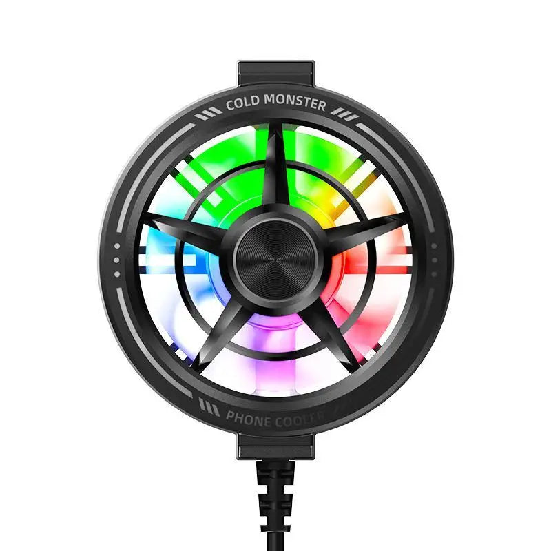 Clip On Phone Cooler Fan Travel Friendly RGB Light USB Powered Fast Cooling Radiator for Outdoor Phone Use