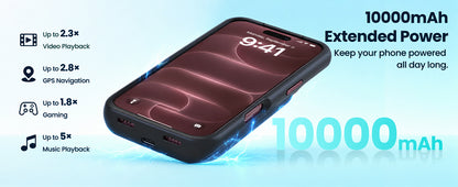 10000mah Wireless Battery Charger Case for IPhones. Magnetic Power Bank Battery Charger