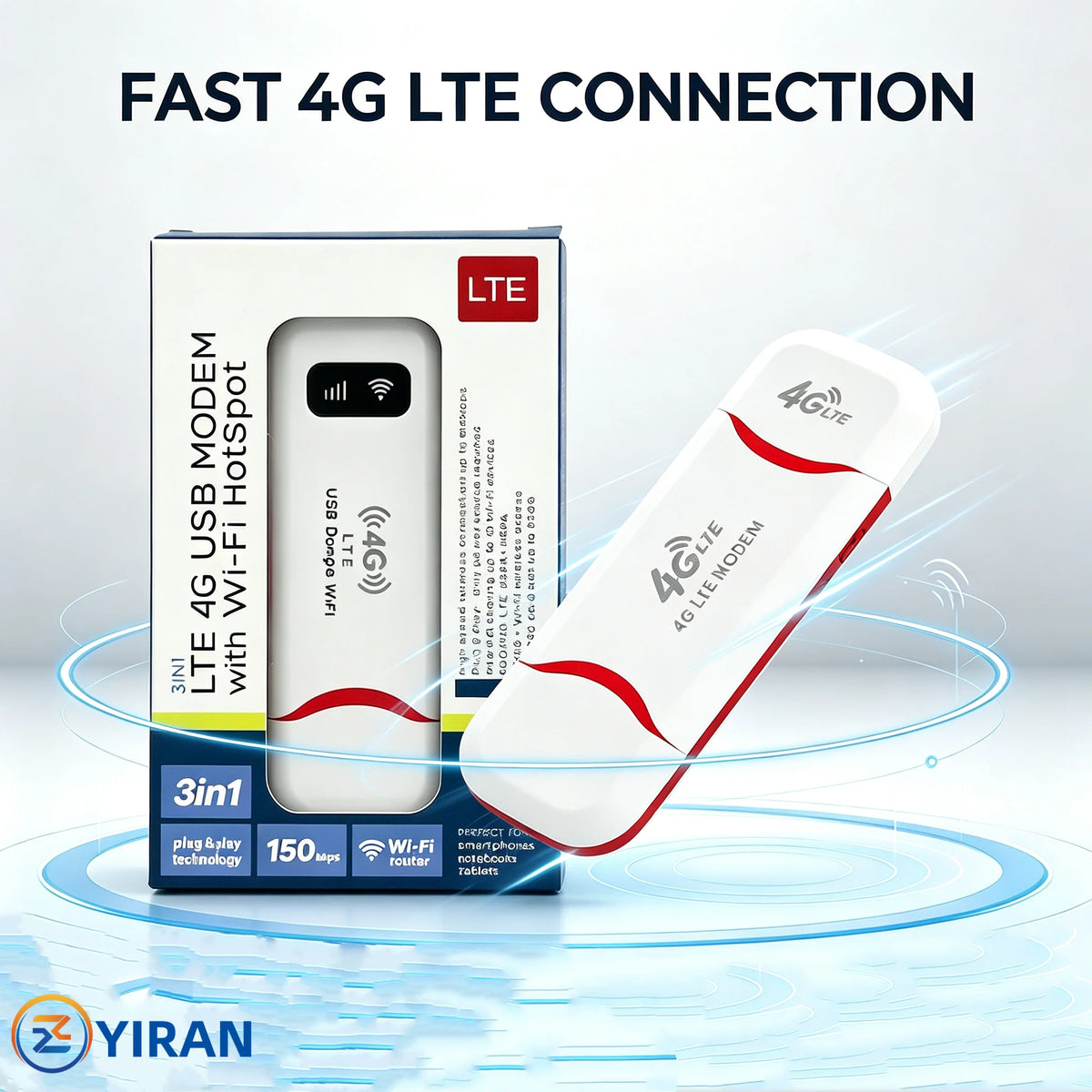 Texcom™ portable 4G LTE Pocket Wi-Fi 150 mbps speed plug and play USB modem