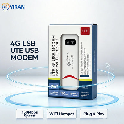 Texcom™ portable 4G LTE Pocket Wi-Fi 150 mbps speed plug and play USB modem