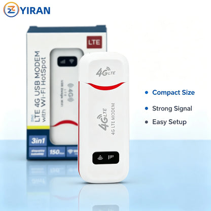 Texcom™ portable 4G LTE Pocket Wi-Fi 150 mbps speed plug and play USB modem