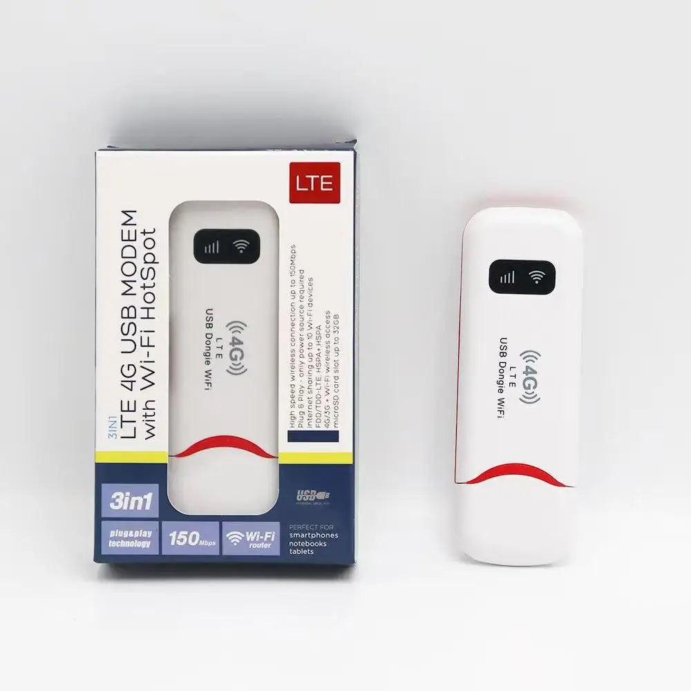 Texcom™ portable 4G LTE Pocket Wi-Fi 150 mbps speed plug and play USB modem