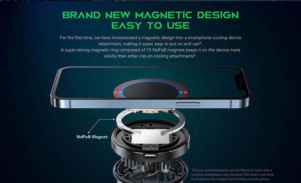 Black Shark Fan Cooler Semiconductor Magnetic Thermoelectric Radiator TEC FunCooler 2 Pro 3 Pro 4 Pro 5 Pro