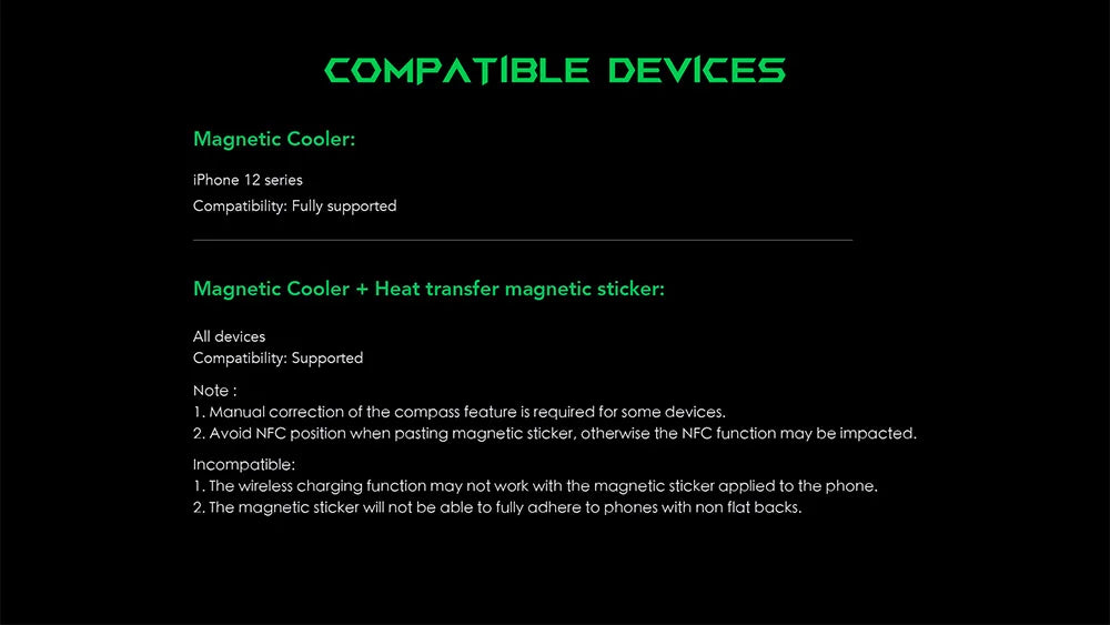 Black Shark Fan Cooler Semiconductor Magnetic Thermoelectric Radiator TEC FunCooler 2 Pro 3 Pro 4 Pro 5 Pro