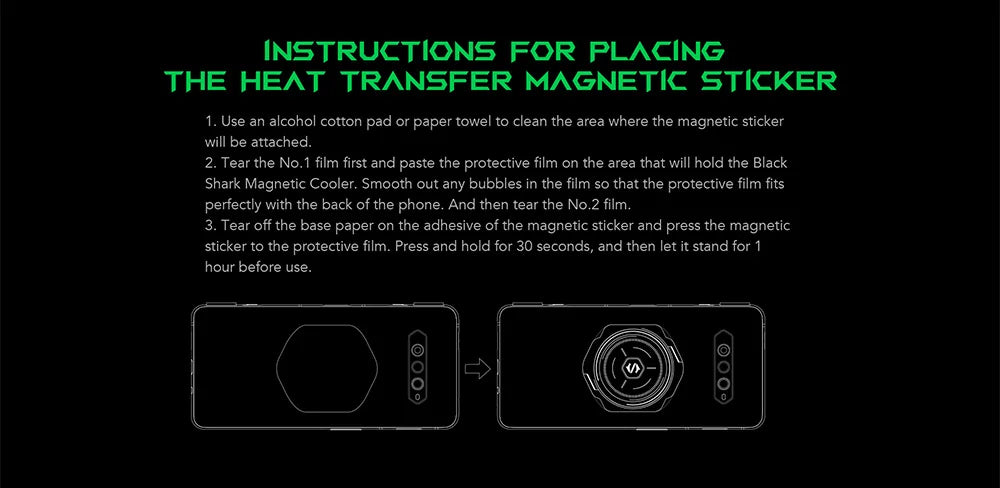 Black Shark Fan Cooler Semiconductor Magnetic Thermoelectric Radiator TEC FunCooler 2 Pro 3 Pro 4 Pro 5 Pro