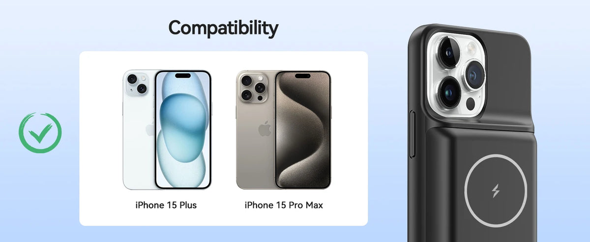 10000mAh Wireless Battery Charger Case for iPhone 15/15Pro/15 Pro Max Plus Portable Thin Power Bank Cover Battery Pack