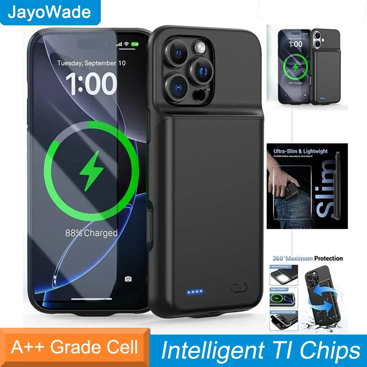10000mah Battery Charger Case for IPhone 18 Pro Max 17 Air 12 13 Mini 14 15 Pro 16E 16 Plus 11 6 6S 7 8 Power Bank Mobile Phone