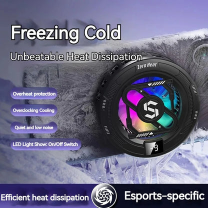15W Stylish Phone Cooler, Cooling Fan, Ultra-Fast Cooling, RGB Lighting, For Most Popular Phones, Gaming, Esports Etc.