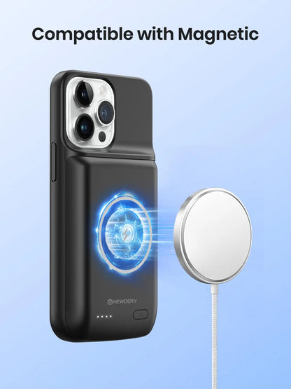 10000mAh Wireless Battery Charger Case for iPhone 15/15Pro/15 Pro Max Plus Portable Thin Power Bank Cover Battery Pack