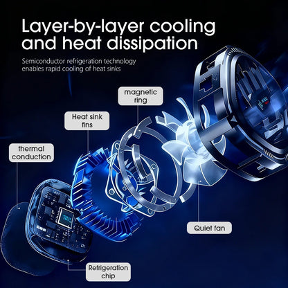 2-in-1 Magnetic Mobile Phone Cooler Back-Clip Game Live Cooler Semiconductor Cooling Fan for IOS Android Smart Phone Radiator