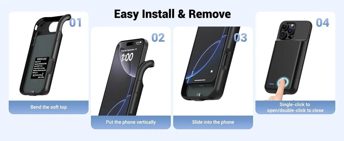 10000mah Battery Charger Case for IPhone 18 Pro Max 17 Air 12 13 Mini 14 15 Pro 16E 16 Plus 11 6 6S 7 8 Power Bank Mobile Phone