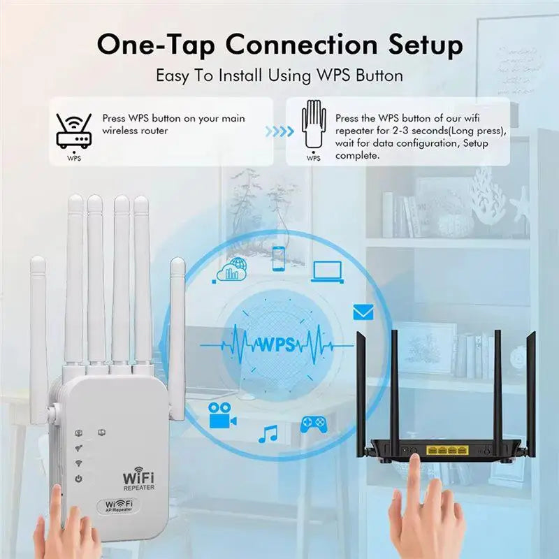TEXCOM™ 2.4G/5G Dual band Wi-Fi Extender.