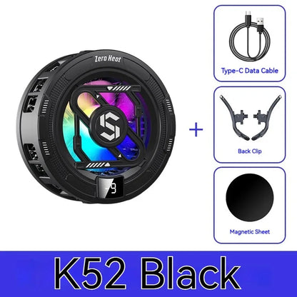 15W Stylish Phone Cooler, Cooling Fan, Ultra-Fast Cooling, RGB Lighting, For Most Popular Phones, Gaming, Esports Etc.