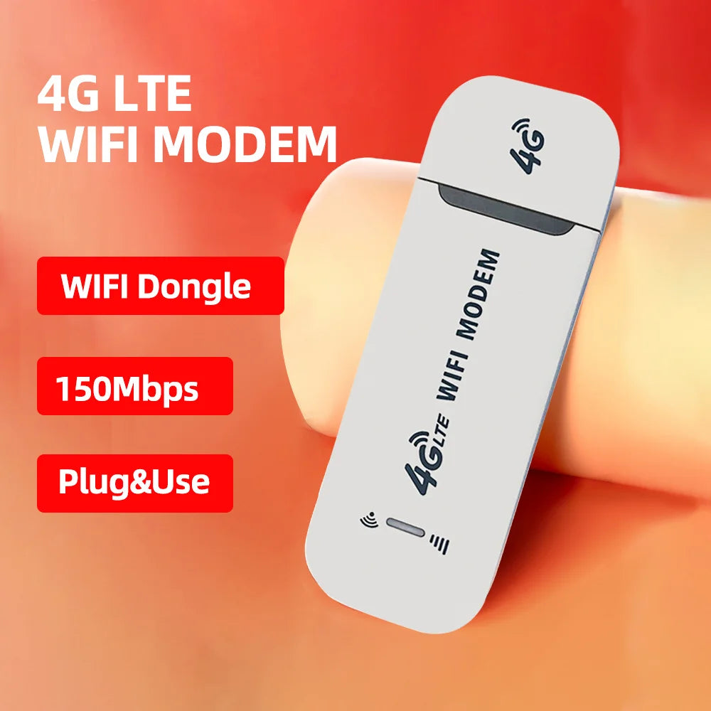 Texcom™ portable 4G LTE Pocket Wi-Fi 150 mbps speed plug and play USB modem