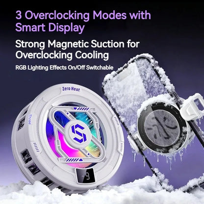 15W Stylish Phone Cooler, Cooling Fan, Ultra-Fast Cooling, RGB Lighting, For Most Popular Phones, Gaming, Esports Etc.