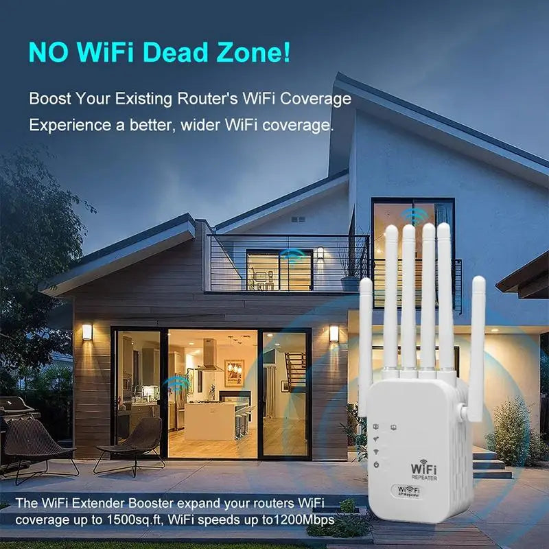 TEXCOM™ 2.4G/5G Dual band Wi-Fi Extender.