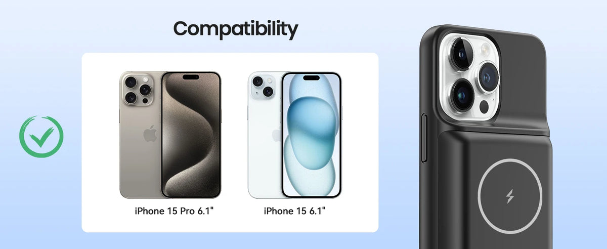 10000mAh Wireless Battery Charger Case for iPhone 15/15Pro/15 Pro Max Plus Portable Thin Power Bank Cover Battery Pack