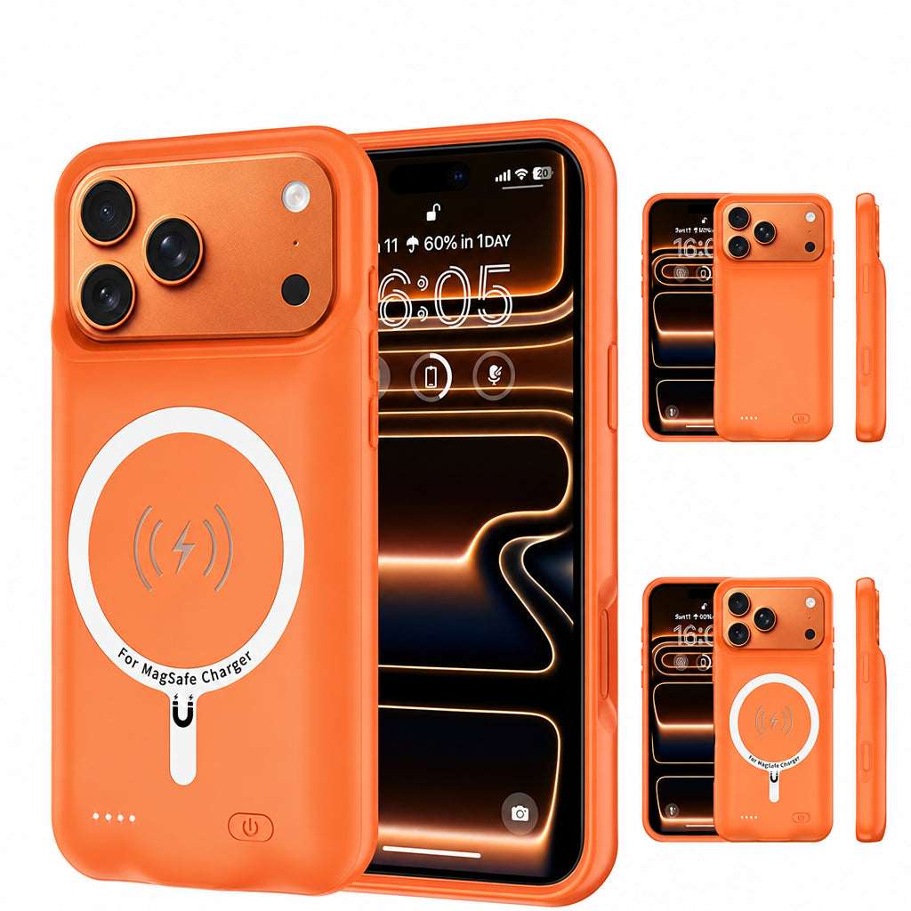 10000mah Wireless Battery Charger Case for IPhones. Magnetic Power Bank Battery Charger