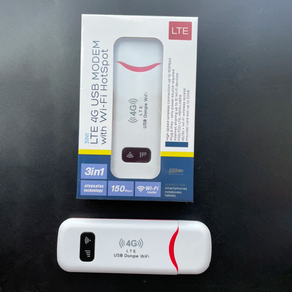 Texcom™ portable 4G LTE Pocket Wi-Fi 150 mbps speed plug and play USB modem