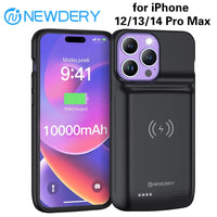 Battery Charger Case For iPhone 15 14 13 12 Pro Max Wireless Charging Power Bank Case Extended Battery Case 10000mAh