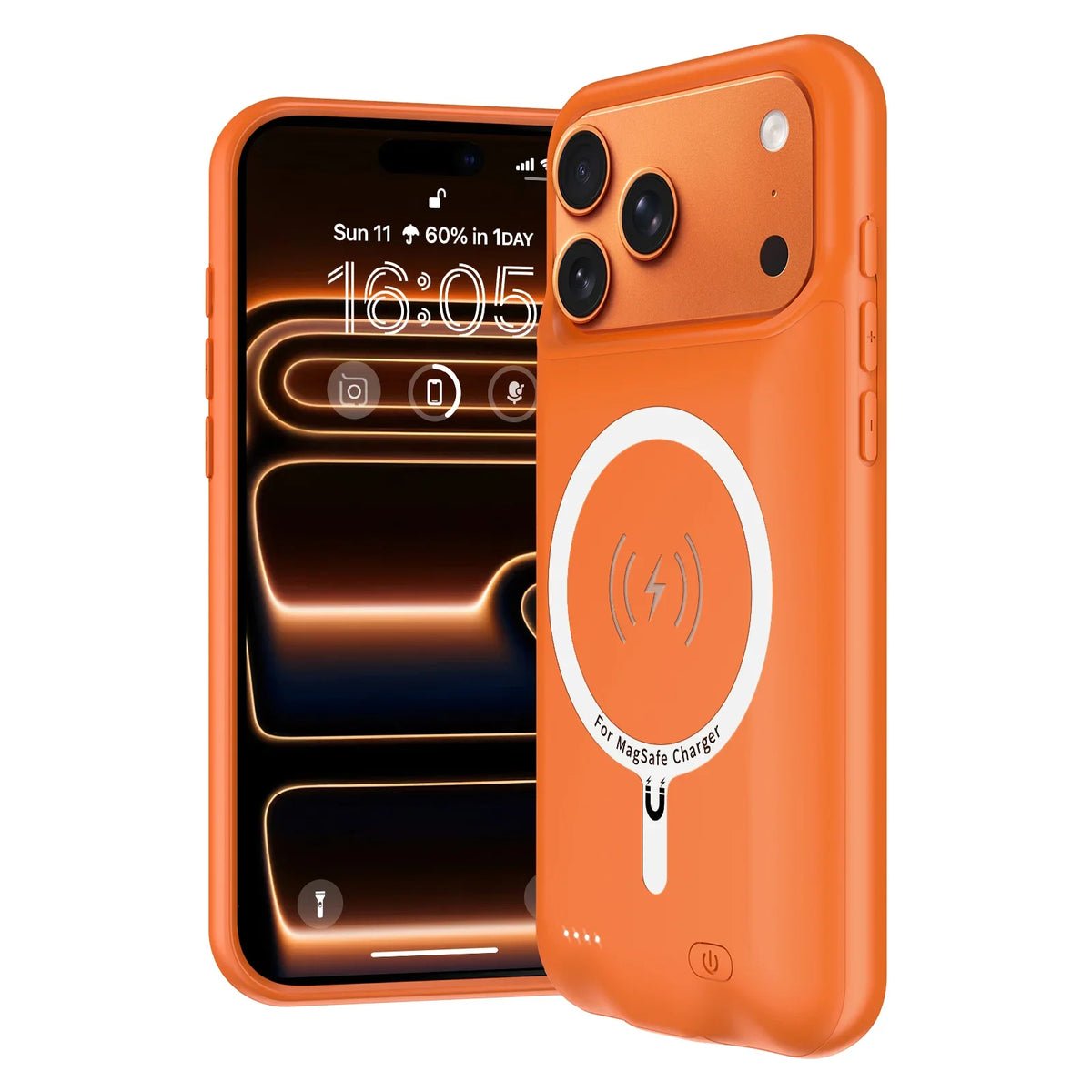 10000mah Wireless Battery Charger Case for IPhones. Magnetic Power Bank Battery Charger