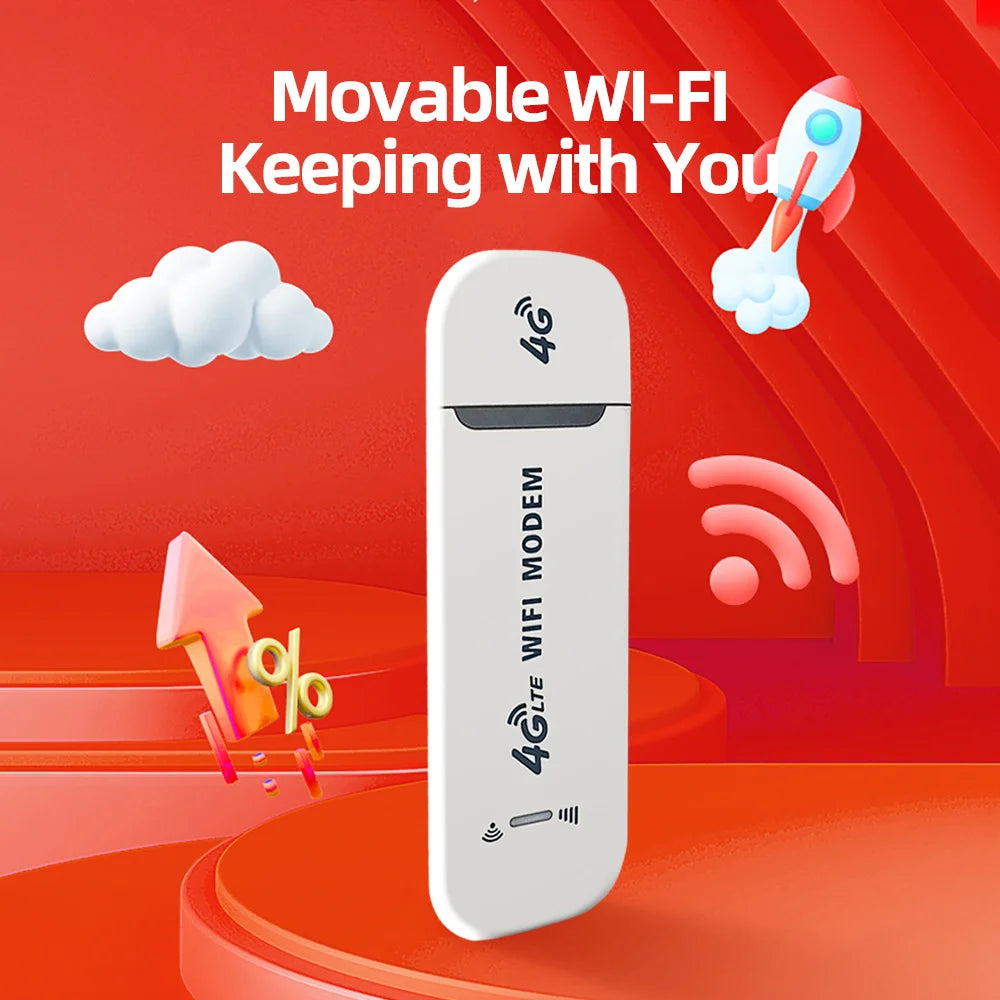 Texcom™ portable 4G LTE Pocket Wi-Fi 150 mbps speed plug and play USB modem