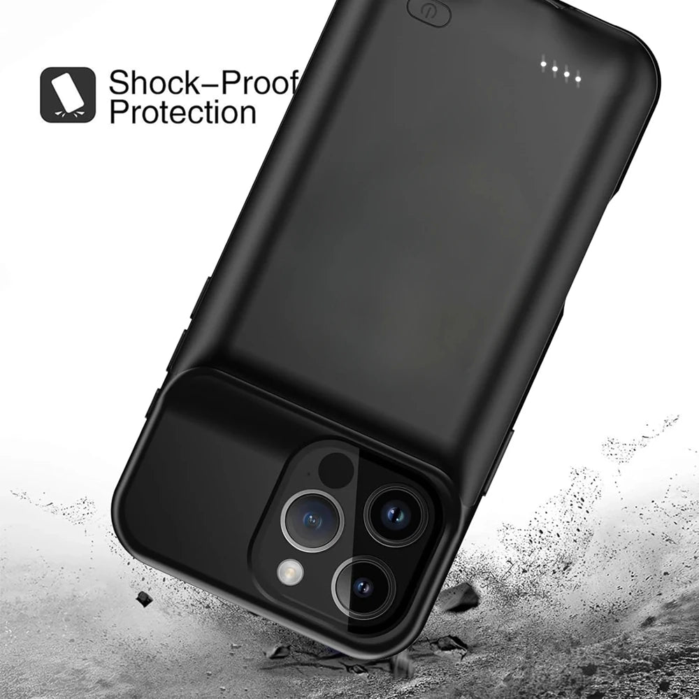 10000mAh Powerbank Cover For iPhone 17 16 Pro Max 17Air 16 Plus 16e External Battery Cases Portable Charger Power Bank Case