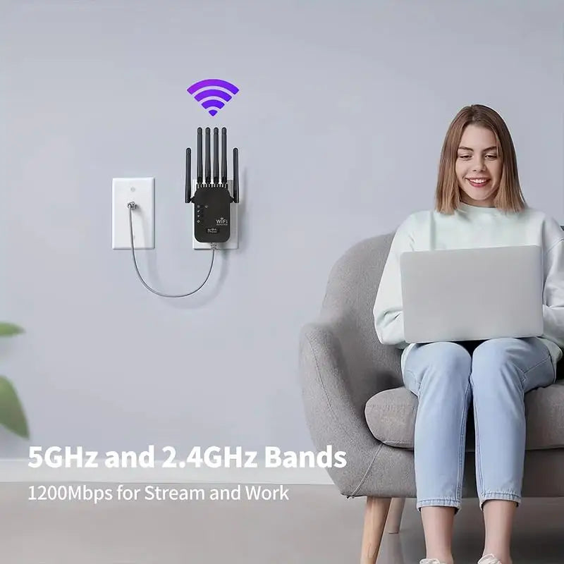 TEXCOM™ 2.4G/5G Dual band Wi-Fi Extender.
