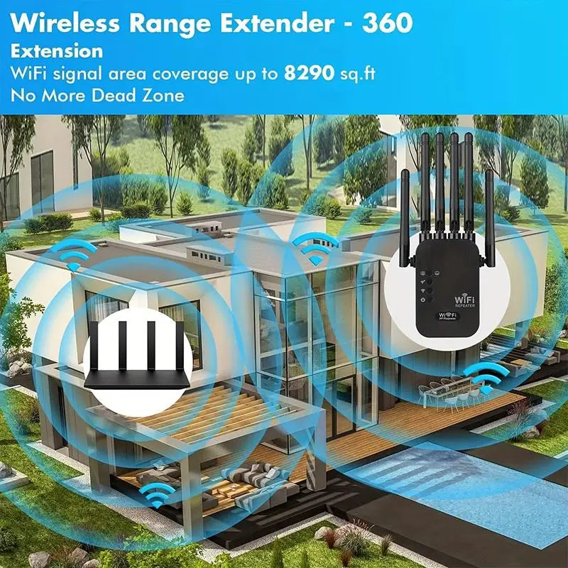 TEXCOM™ 2.4G/5G Dual band Wi-Fi Extender.