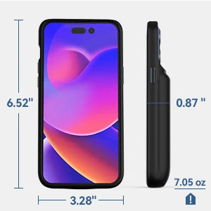 Battery Charger Case For iPhone 15 14 13 12 Pro Max Wireless Charging Power Bank Case Extended Battery Case 10000mAh