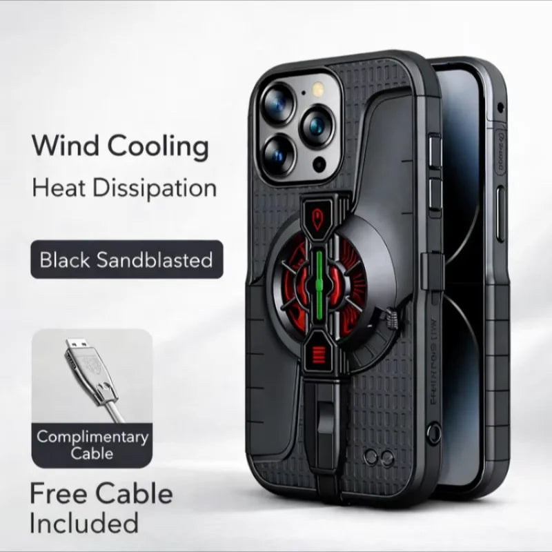 Suitable for iPhone 16, 15, 14, 13 Pro Max – Universal Game Cooling Case with USB Powered Fan, Live Streaming Specific, Ultra-L