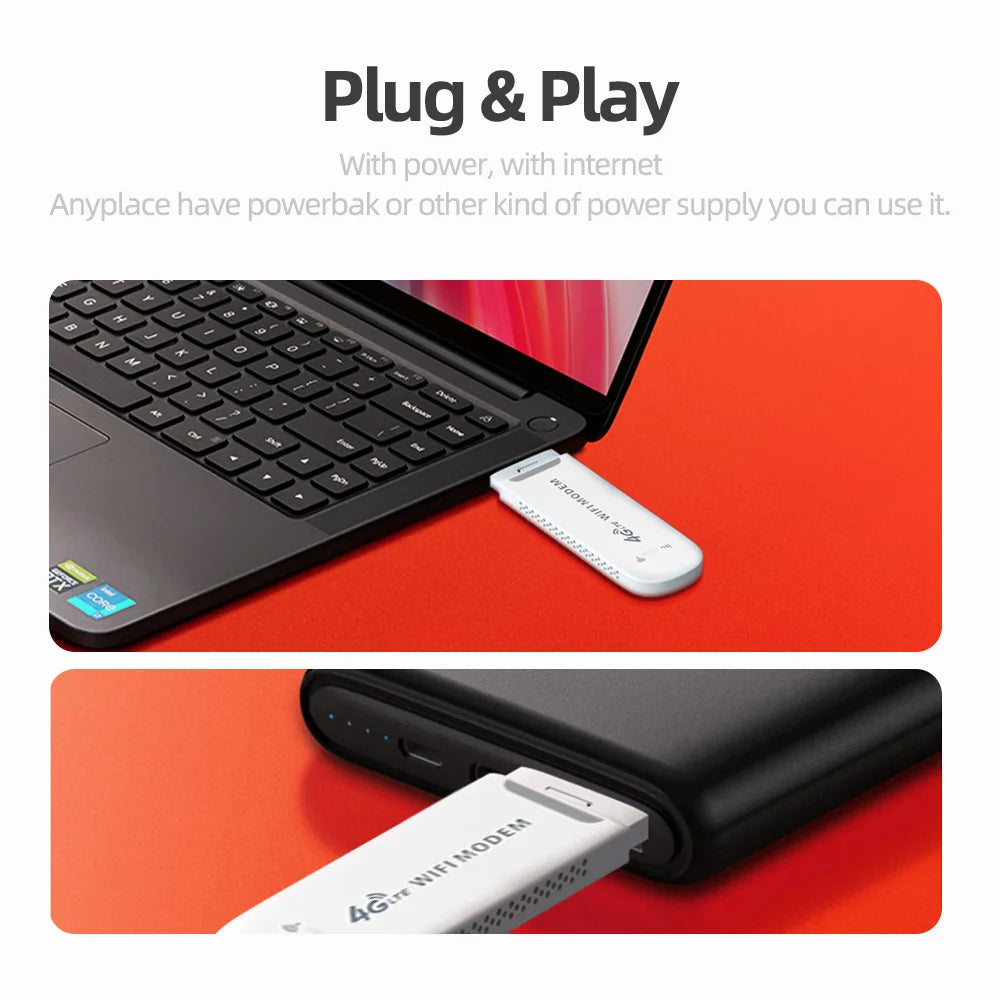 Texcom™ portable 4G LTE Pocket Wi-Fi 150 mbps speed plug and play USB modem
