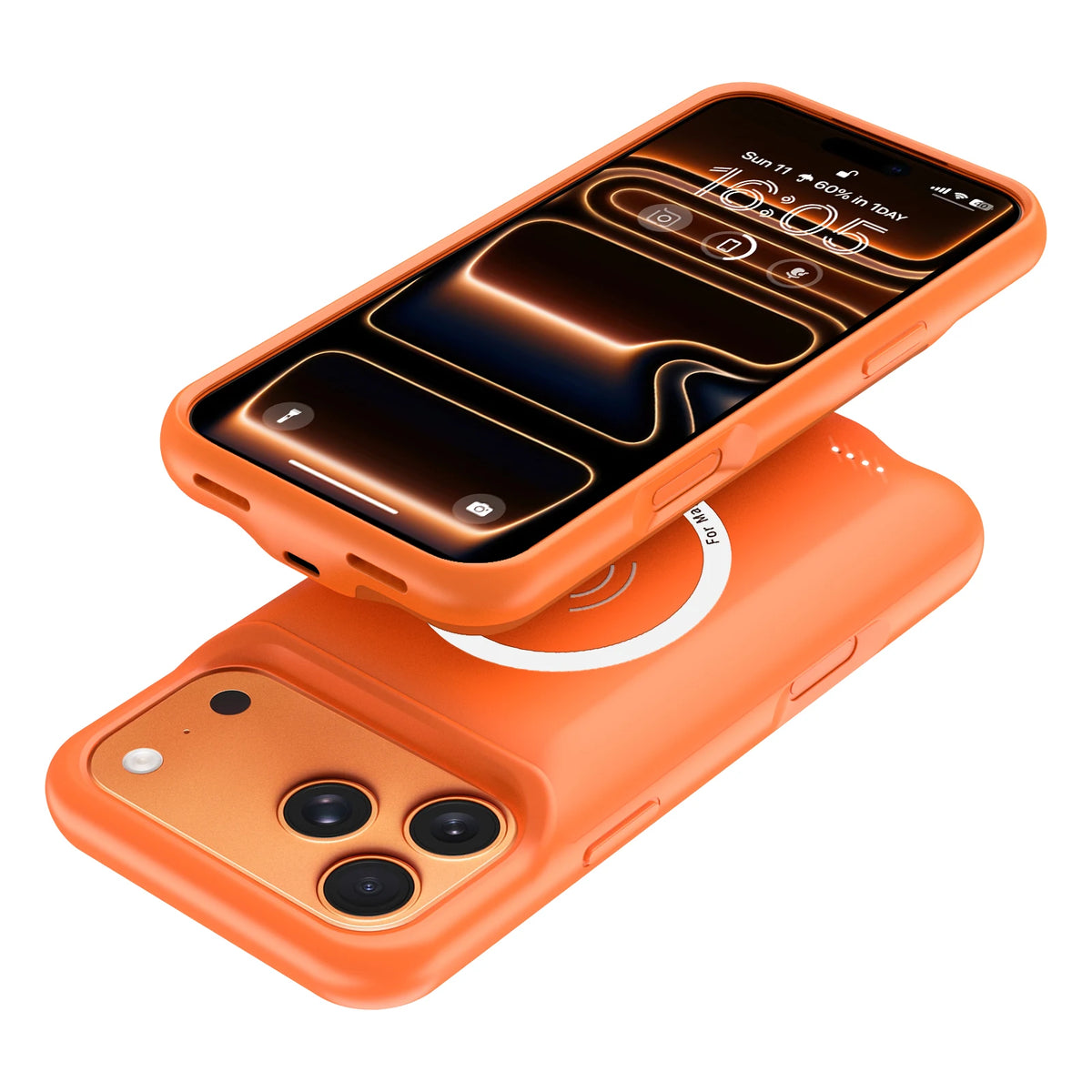 10000mah Wireless Battery Charger Case for IPhones. Magnetic Power Bank Battery Charger