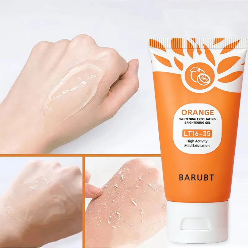 Orange Exfoliating Gel For Face Body Scrub Cleaning Gel Moisturizing Facial Exfoliator,Natural Orange Peeling Gel Skin Cleaning