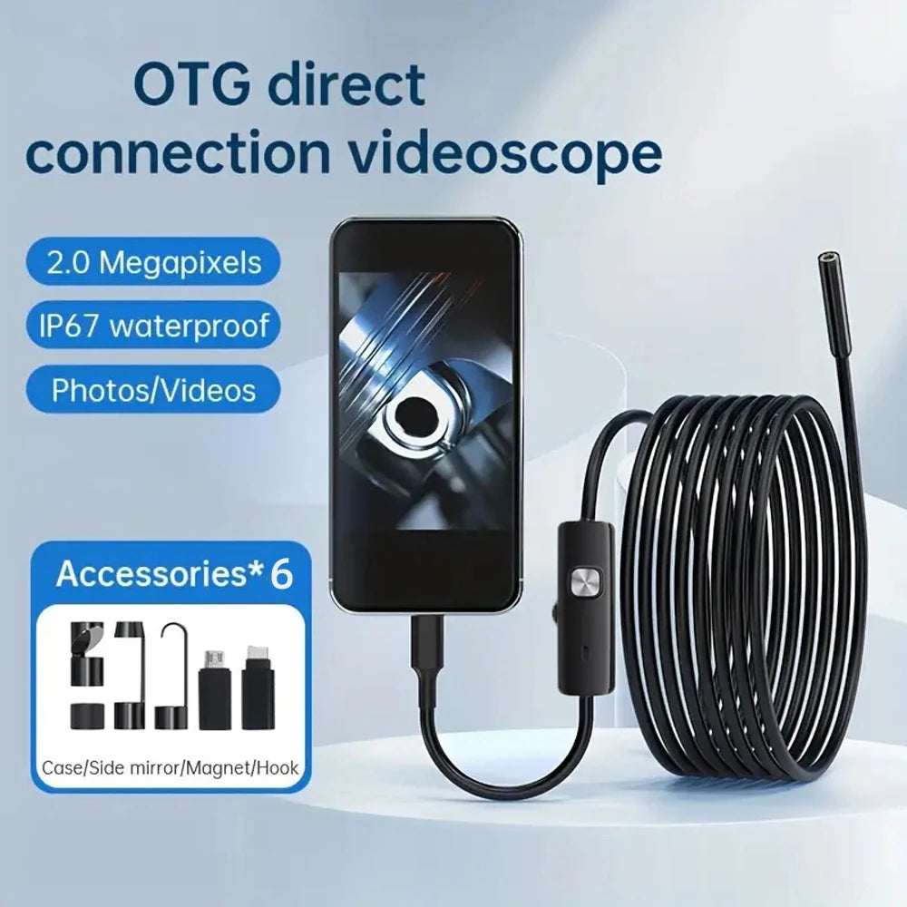 HD1920P Endoscope Inspection  Camera Type-C Mini Inspection Camera IP67  Car Sewer Pipeline Borescope for Android IOS iphone
