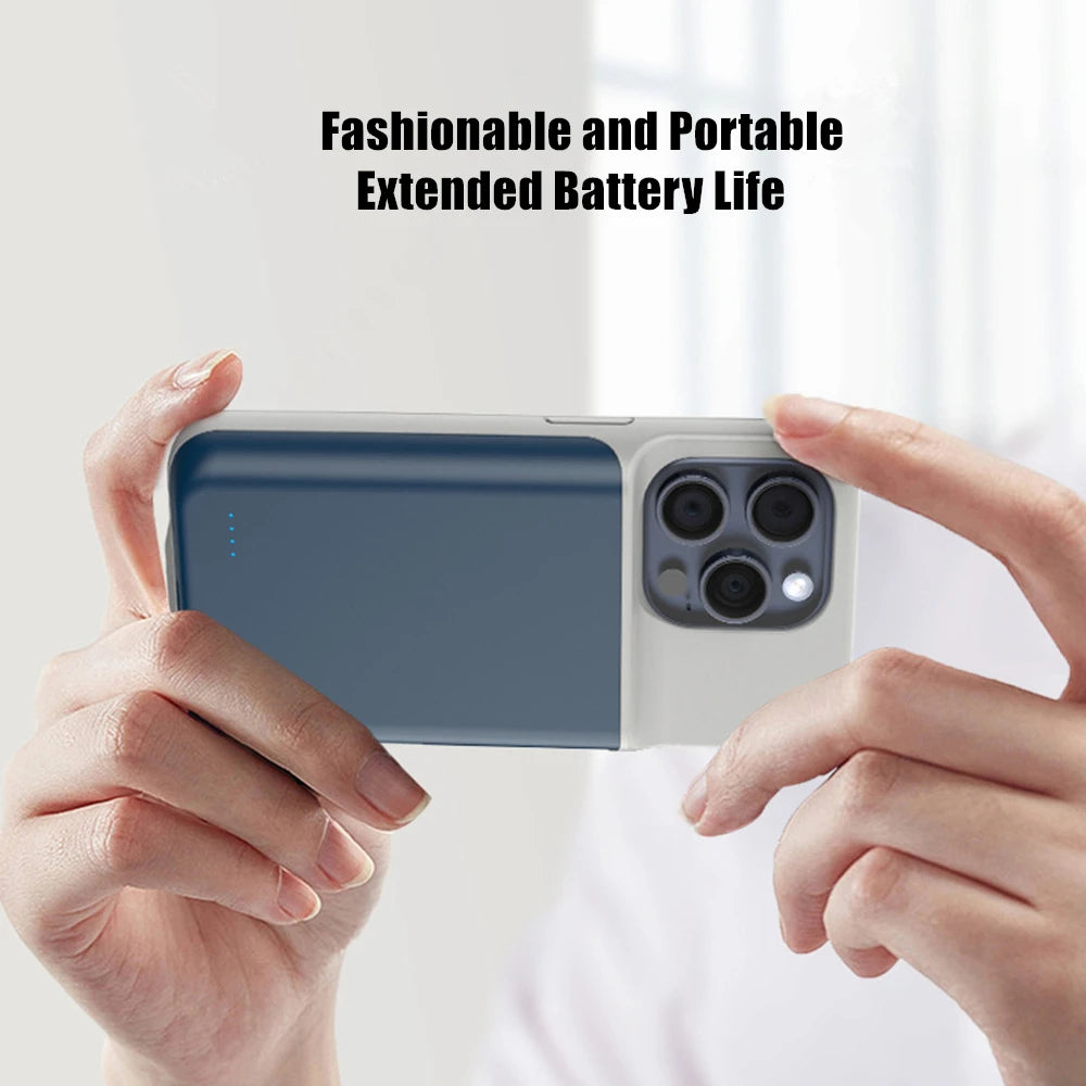 10000mAh Powerbank Cover For iPhone 17 16 Pro Max 17Air 16 Plus 16e External Battery Cases Portable Charger Power Bank Case