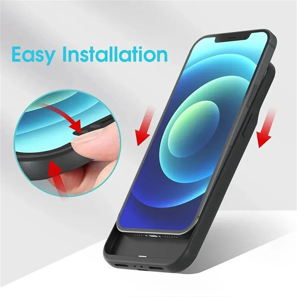 10000mAh Powerbank Cover For iPhone 17 16 Pro Max 17Air 16 Plus 16e External Battery Cases Portable Charger Power Bank Case