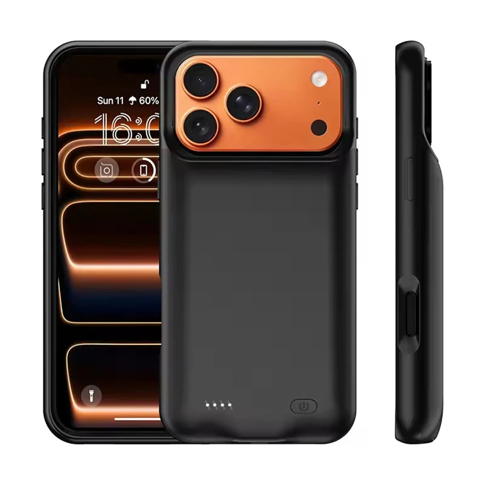 10000mAh Powerbank Cover For iPhone 17 16 Pro Max 17Air 16 Plus 16e External Battery Cases Portable Charger Power Bank Case