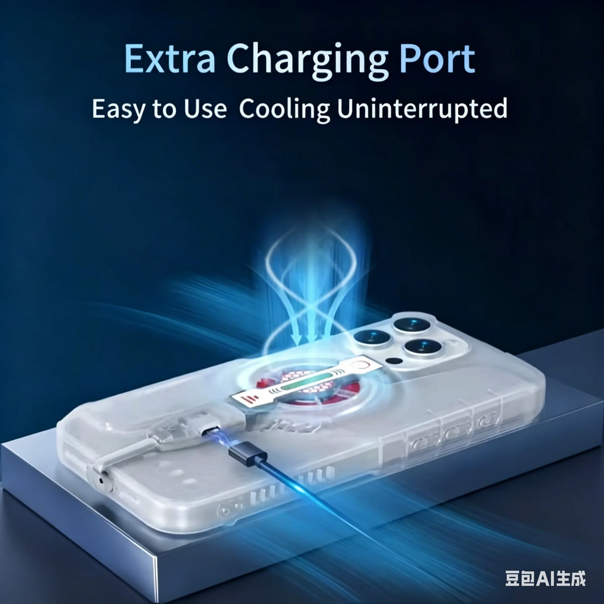 Universal iPhone Game Cooling case with USB Powered Fan, Live Stream Specific, Ultra-L