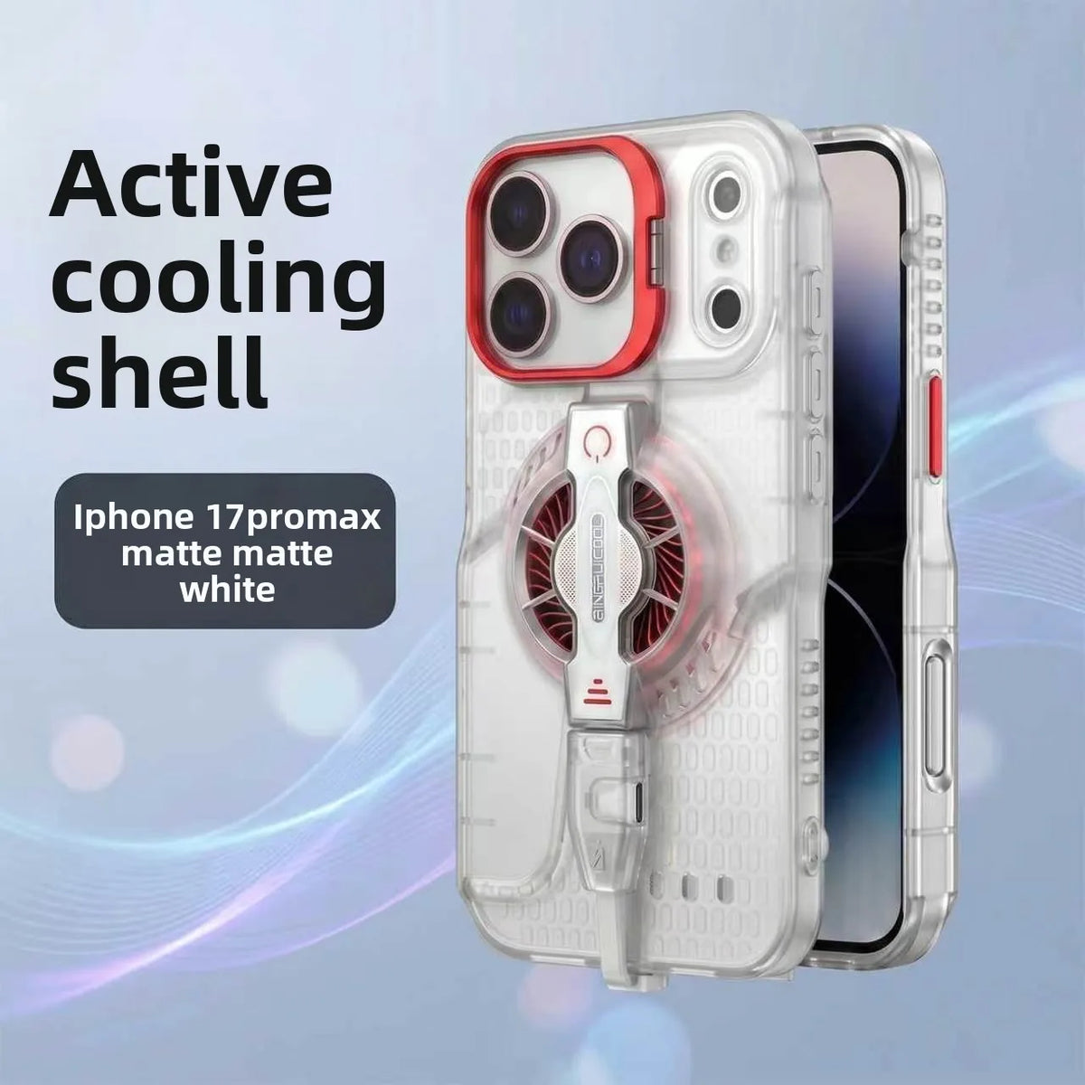 Suitable for iPhone 17ProMax – Universal Game Cooling Case with USB Powered Fan, Live Streaming Specific, Ultra-L