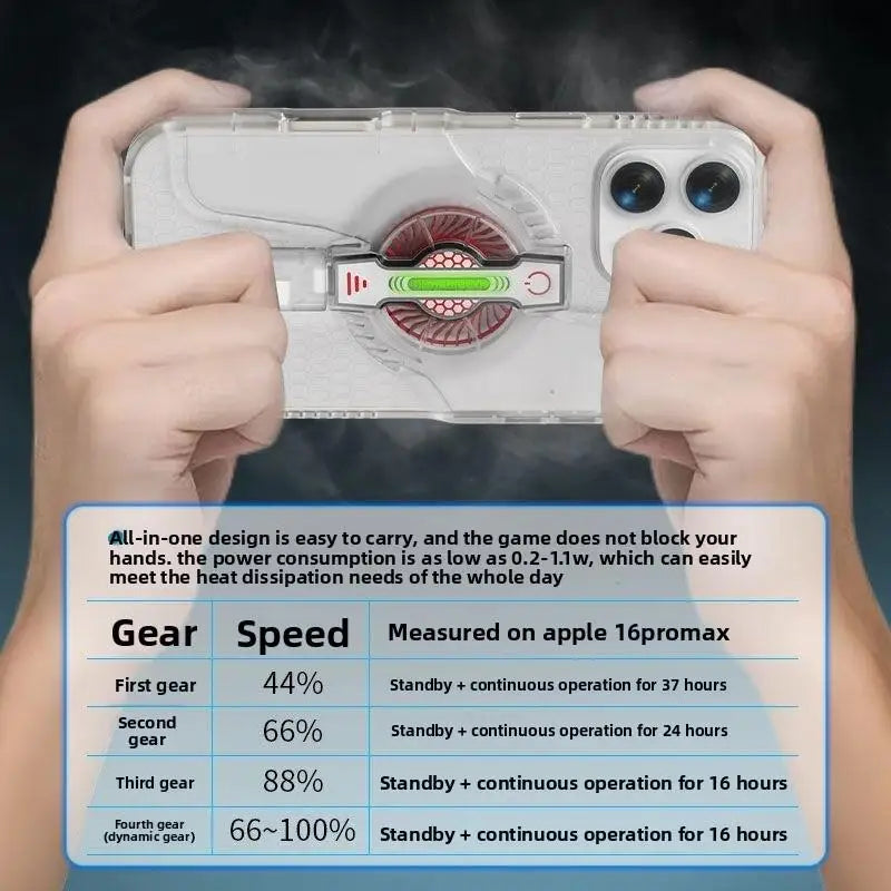 Suitable for iPhone 17ProMax – Universal Game Cooling Case with USB Powered Fan, Live Streaming Specific, Ultra-L