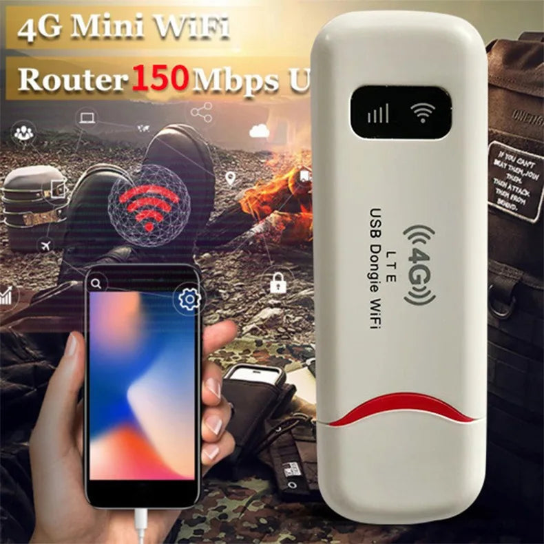 Texcom™ portable 4G LTE Pocket Wi-Fi 150 mbps speed plug and play USB modem