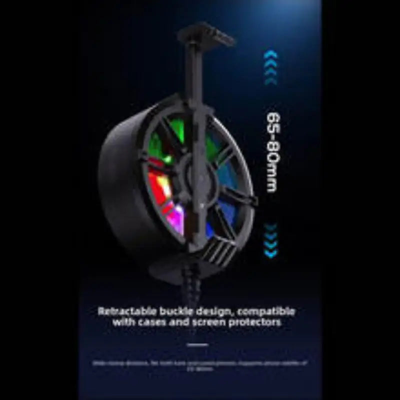 Clip On Phone Cooler Fan Travel Friendly RGB Light USB Powered Fast Cooling Radiator for Outdoor Phone Use