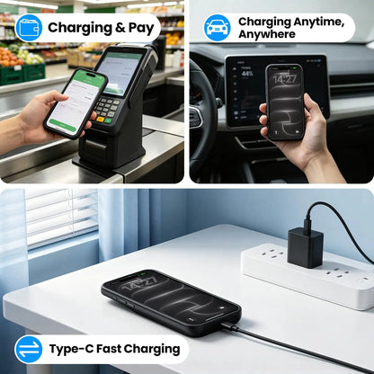10000mah Wireless Battery Charger Case for IPhones. Magnetic Power Bank Battery Charger