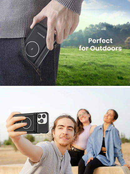 10000mAh Wireless Battery Charger Case for iPhone 15/15Pro/15 Pro Max Plus Portable Thin Power Bank Cover Battery Pack