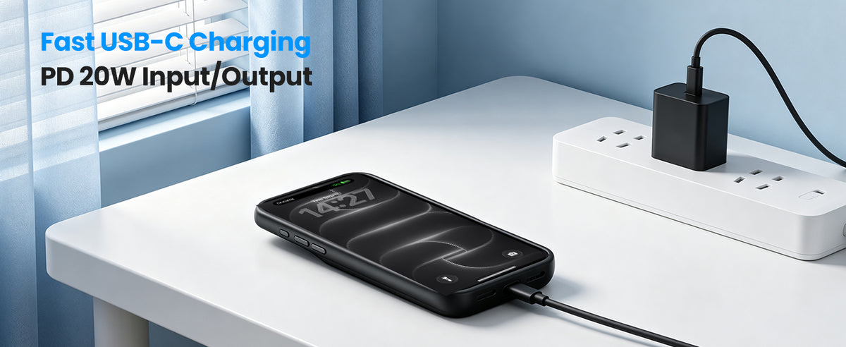 10000mah Wireless Battery Charger Case for IPhones. Magnetic Power Bank Battery Charger