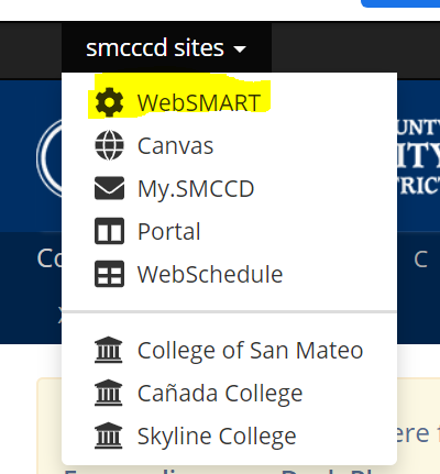 Student Tools Menu